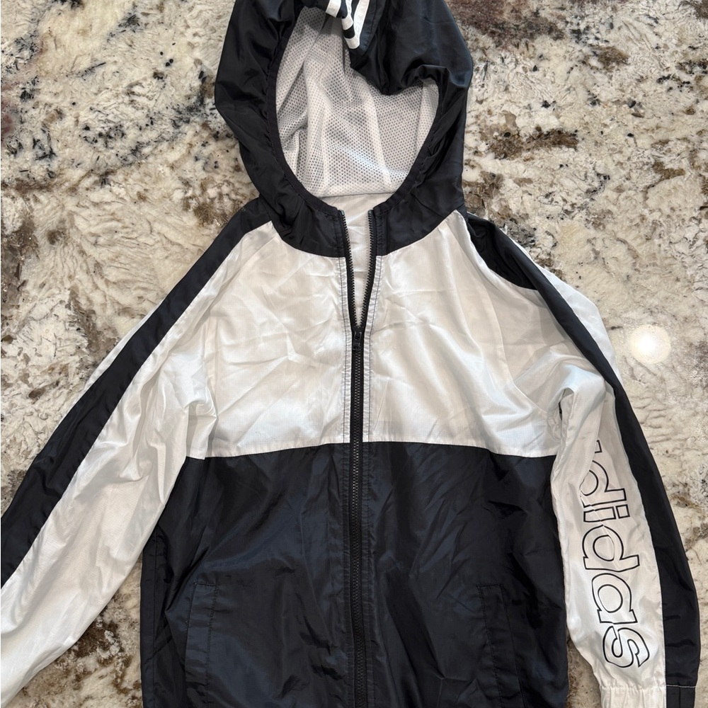 adidas Kids Black and White Raincoat